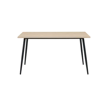 Buy Horizon Medium Rectangular Dining Table with Woodgrain Top & Metal Legs, Colour: Oak from Furnituretta