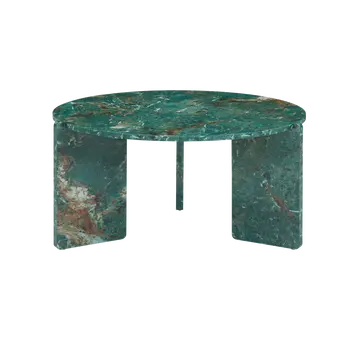 Buy Halo Coffee Table with Round Marble‑Effect Top and Three Legs, Colour: Amazon Green from Furnituretta