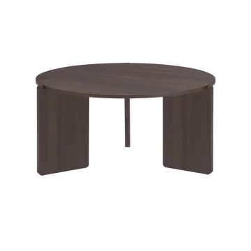 Buy Halo Coffee Table with Round Top and Three Rounded‑Corner Legs, Colour: Espresso from Furnituretta