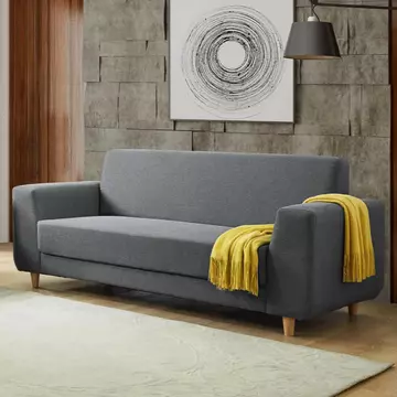 Buy Fida Fabric 3 Seater Sofa Dark Grey from Furnituretta