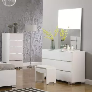 Buy Helsinki High Gloss Dressing Table 3 Drawer White from Furnituretta