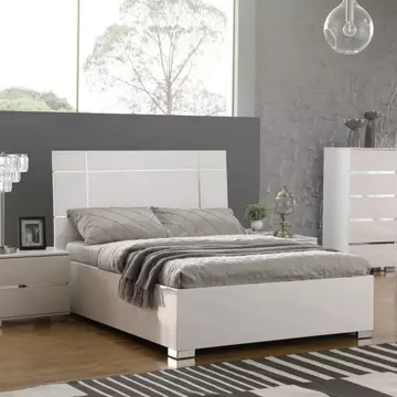 Buy Helsinki High Gloss King Size Bed White, Colour: White, Size: King Size from Furnituretta