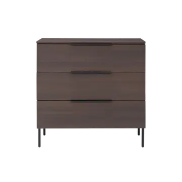 Buy Luna 3 Drawer Chest with Wide Handles and Steel Legs, Colour: Espresso from Furnituretta