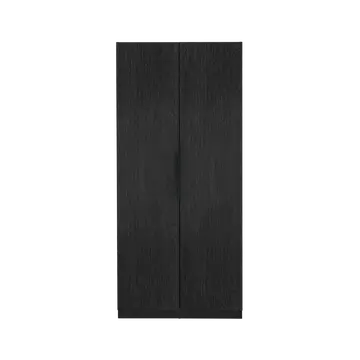 Buy Luna 2 Door Wardrobe with Soft‑Close Doors and Hanging Rail, Colour: Black from Furnituretta