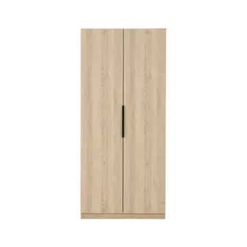 Buy Luna 2 Door Wardrobe with Soft‑Close Doors and Hanging Rail, Colour: Oak from Furnituretta