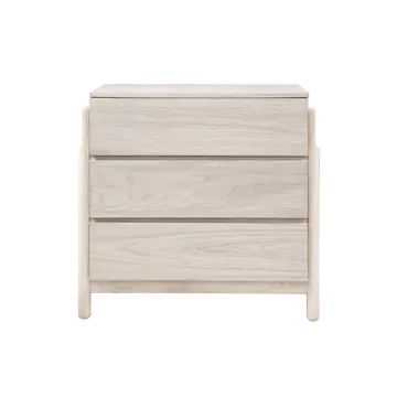 Buy Whisper 3‑Drawer Chest in White‑Washed Oak with Round Legs from Furnituretta