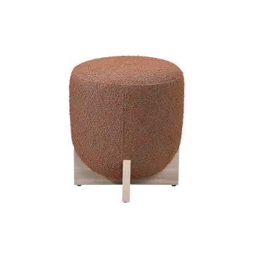 Buy Whisper Stool with Boucle Upholstery and White‑Washed Oak Base, Colour: Burnt Orange from Furnituretta