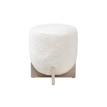 Buy Whisper Stool with Boucle Upholstery and White‑Washed Oak Base, Colour: Ivory from Furnituretta