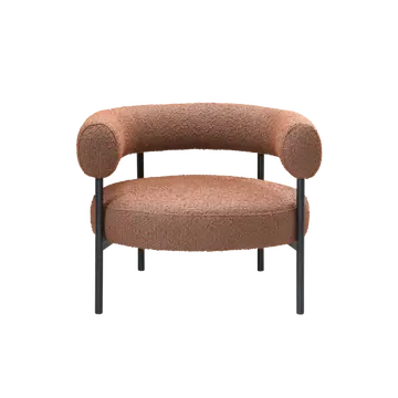 Buy Eclipse Occasional Chair with Curved Backrest and Metal Legs, Colour: Burnt Orange from Furnituretta
