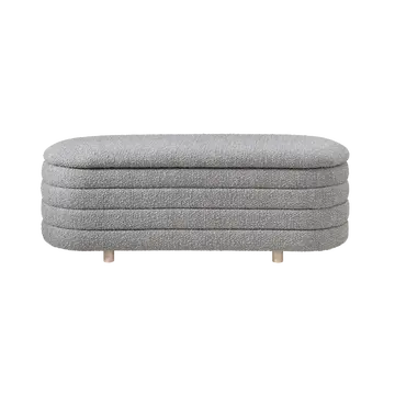 Buy Ripple Storage Oval Ottoman with Lift‑Top and Ribbed Design, Colour: Dove from Furnituretta