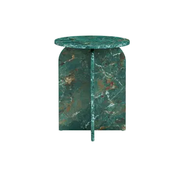 Buy Arco Round Side Table with Curved Base and Plus‑Shape Legs, Colour: Amazon Green from Furnituretta