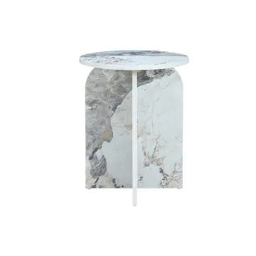 Buy Arco Round Side Table with Curved Base and Plus‑Shape Legs, Colour: Pandora from Furnituretta