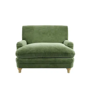 Buy Plumpton Chair in Vine Chenille with Oak‑Effect Rubberwood Legs from Furnituretta