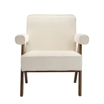 Buy Ember Armchair with Walnut Legs, Colour: Snow from Furnituretta