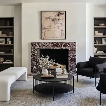 Buy Harper Black Coffee Table with Matte Grain Finish & Storage Layer from Furnituretta