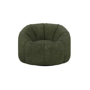 Buy Nao Swivel Chair in Chenille Boucl&eacute; with Contemporary Swivel Base, Colour: Basil, Item Width: 101 from Furnituretta