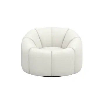 Buy Nao Swivel Chair in Chenille Boucl&eacute; with Contemporary Swivel Base, Colour: Buff, Item Width: 101 from Furnituretta