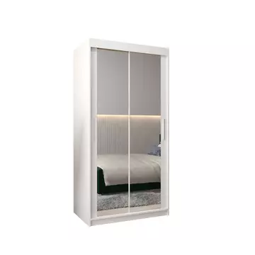 Buy Tokyo III Sliding Door Wardrobe 100cm, Colour: White, Item Width: 100 from Furnituretta
