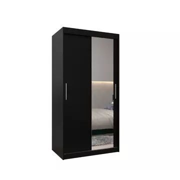 Buy Tokyo II Sliding Door Wardrobe 100cm, Colour: Black, Item Width: 100 from Furnituretta