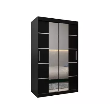 Buy Verona 04 Sliding Door Wardrobe 120cm, Colour: Black, Width: 120 from Furnituretta