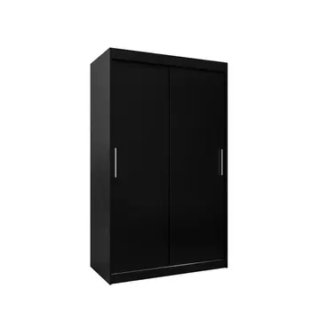 Buy Tokyo Sliding Door Wardrobe 120cm, Colour: Black, Item Width: 120 from Furnituretta