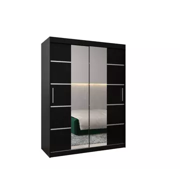 Buy Verona 04 Sliding Door Wardrobe 150cm, Colour: Black, Item Width: 150 from Furnituretta