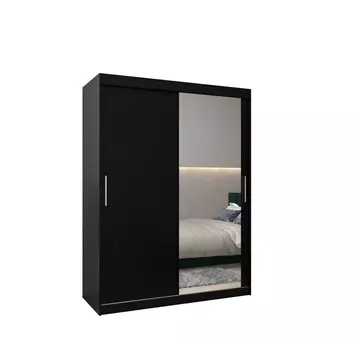 Buy Tokyo II Sliding Door Wardrobe 150cm, Colour: Black, Item Width: 150 from Furnituretta
