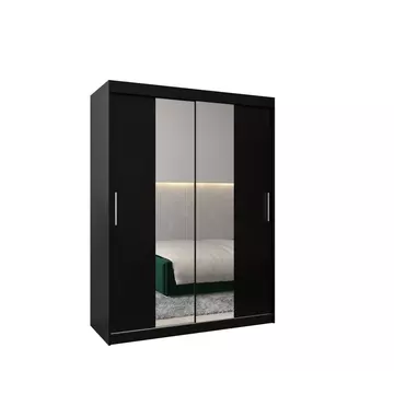 Buy Tokyo I Sliding Door Wardrobe 150cm, Colour: Black, Item Width: 150 from Furnituretta