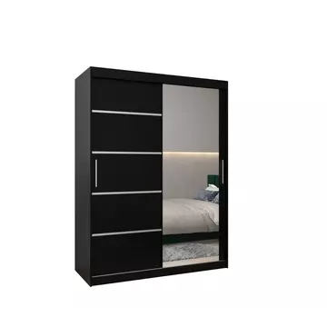 Buy Verona 02 Sliding Door Wardrobe 150cm, Colour: Black, Item Width: 150 from Furnituretta