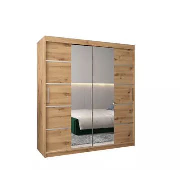 Buy Verona 04 Sliding Door Wardrobe 180cm, Colour: Oak Artisan, Item Width: 180 from Furnituretta