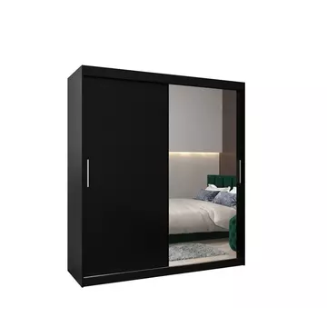 Buy Tokyo II Sliding Door Wardrobe 180cm, Colour: Black, Item Width: 180 from Furnituretta