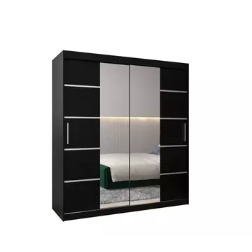 Buy Verona 04 Sliding Door Wardrobe 180cm, Colour: Black, Item Width: 180 from Furnituretta