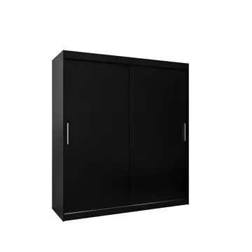 Buy Tokyo Sliding Door Wardrobe 180cm, Colour: Black, Item Width: 180 from Furnituretta
