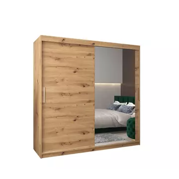 Buy Tokyo II Sliding Door Wardrobe 200cm, Colour: Oak Artisan, Width: 200 from Furnituretta