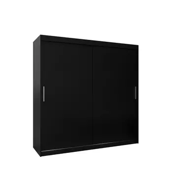 Buy Tokyo Sliding Door Wardrobe 200cm, Colour: Black, Item Width: 200 from Furnituretta