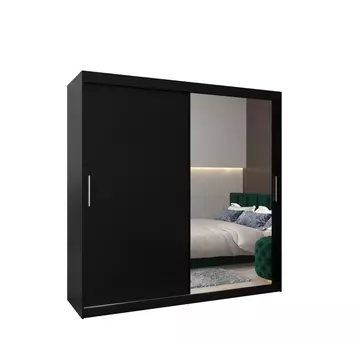 Buy Tokyo II Sliding Door Wardrobe 200cm, Colour: Black, Item Width: 200 from Furnituretta