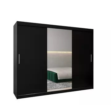 Buy Tokyo I Sliding Door Wardrobe 250cm, Colour: Black, Item Width: 250 from Furnituretta