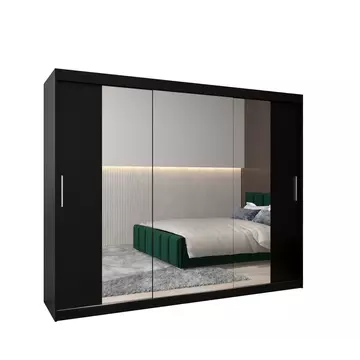 Buy Tokyo II Sliding Door Wardrobe 250cm, Colour: Black, Item Width: 250 from Furnituretta