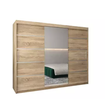 Buy Verona 02 Sliding Door Wardrobe 250cm, Colour: Oak Sonoma, Item Width: 250 from Furnituretta