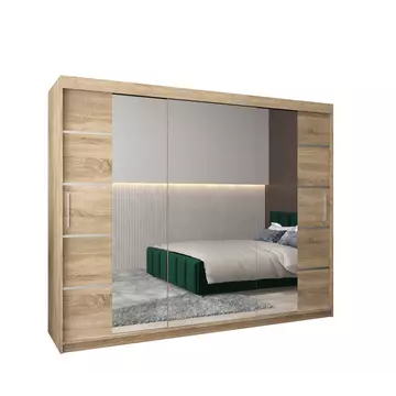 Buy Verona 04 Sliding Door Wardrobe 250cm, Colour: Oak Sonoma, Item Width: 250 from Furnituretta