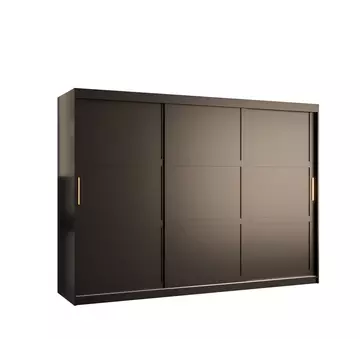 Buy Ramiro I Sliding Door Wardrobe 250cm, Colour: Black, Item Width: 250 from Furnituretta
