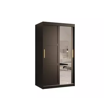 Buy Ramiro II Sliding Door Wardrobe 100cm, Colour: Black, Item Width: 100 from Furnituretta