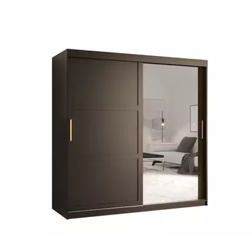 Buy Ramiro II Sliding Door Wardrobe 180cm, Colour: Black, Item Width: 180 from Furnituretta