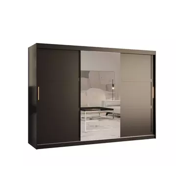 Buy Ramiro II Sliding Door Wardrobe 250cm, Colour: Black, Item Width: 250 from Furnituretta