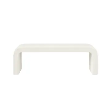Buy Ren Bench in Chenille Boucl&eacute; with Curved Modern Design, Colour: Daisy from Furnituretta