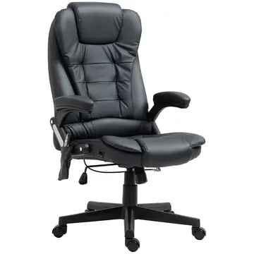 Buy Homcom Massage Chair with Heat, High Back PU Leather Executive Office Chair  Tilt and Reclining Function, Black from Furnituretta