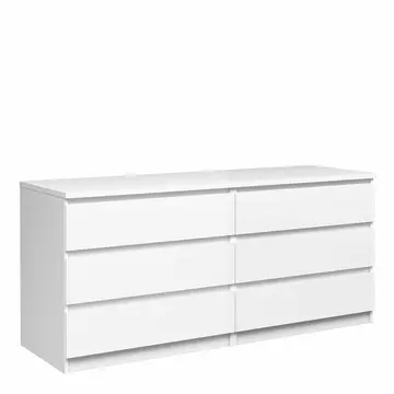 Buy Naia Wide Chest of 6 Drawers (3+3) in White High Gloss from Furnituretta