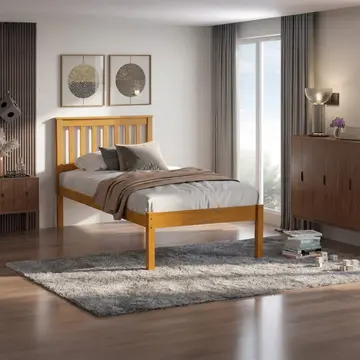 Buy Otto Single Wooden Bed Antique Pine, Colour: Antique Pine from Furnituretta