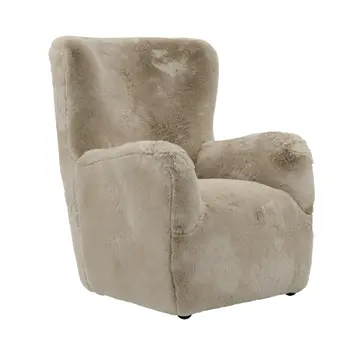 Buy Bear Coyote Faux Fur Occasional Chair – Luxury Armchair with Solid Wood Legs from Furnituretta