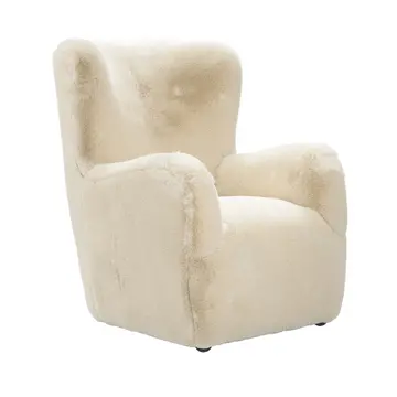 Buy Bear Dawn Faux Fur Occasional Chair – Luxury Armchair with Solid Wood Legs from Furnituretta